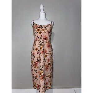 No Boundaries L 11-13 Blush Pink Floral Bustier Dress A Line Boho Romantic